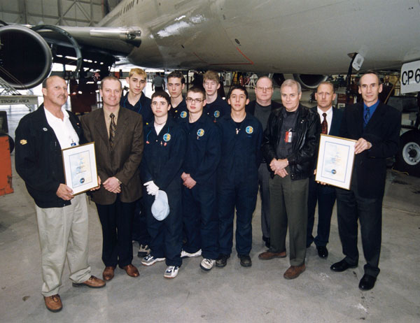 A group photo of young interns and CEOs