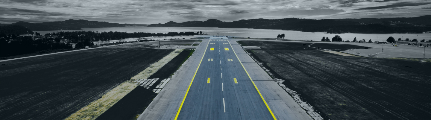 A photo of a runway